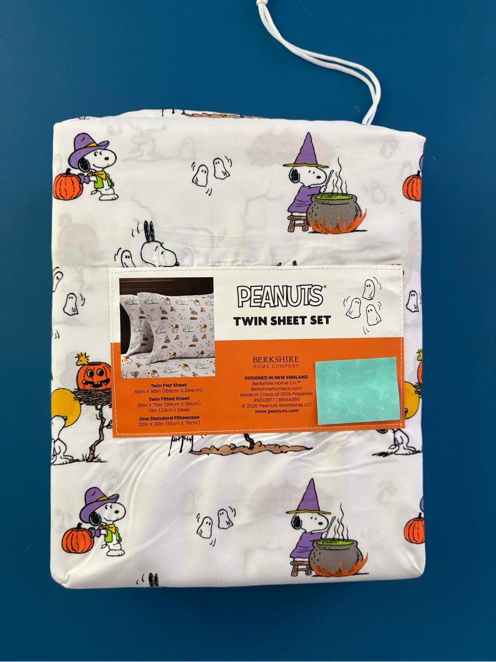 Peanuts Snoopy Halloween 3PC Twin Sheet Set- Witch, Pumpkin, Ghost - Picture 4 of 5